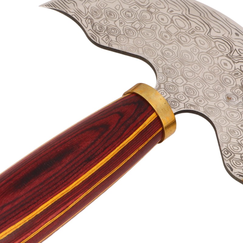 Round Leather Knifes Incisive Blade High Hardness Polished Wooden Handle