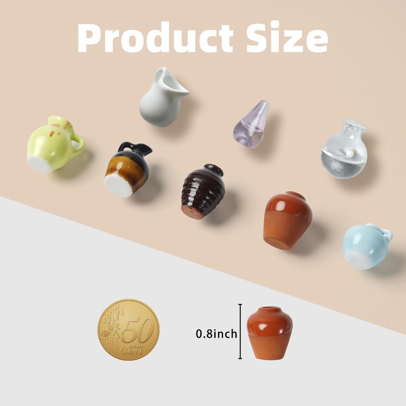 Cacukap Cute Mini Ceramic Vase Magnets for Fridge, Funny Small