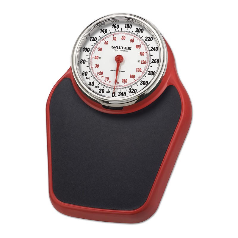 Salter Pro-Helix Professional Oversized Bathroom Scale with Black/Red Powder-Coated Steel