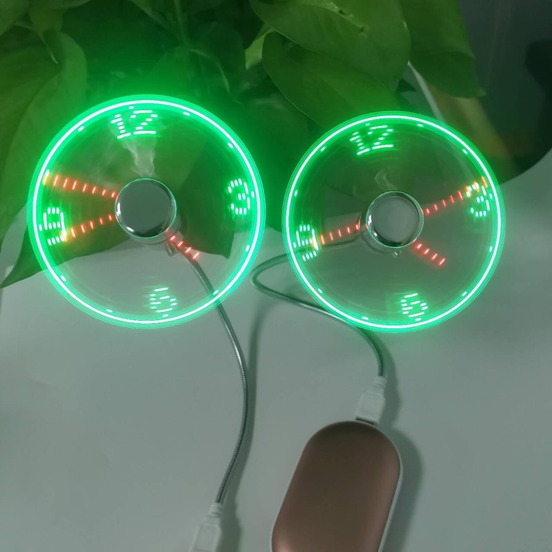 Soseelnee USB Clock Fan with Real Time Display, Mini Portable