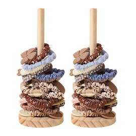 PaWuKi Scrunchie Holder Hair Accessories Organizer Stand Wood Hair Tie Holder Organizer Storage Display Jewelry Scrunchy for Women Girls Bedroom Bathroom Decor