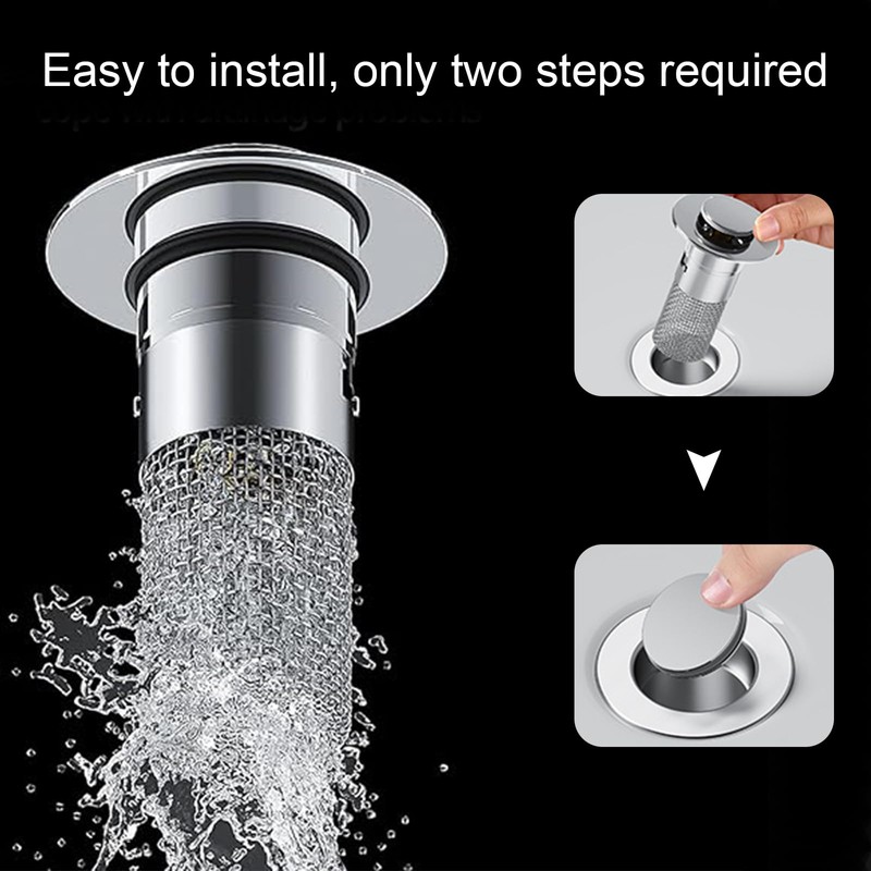 UgyDuky 2Pcs Bathroom Sink Stopper Pop Up Sink Drain Filter