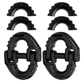 Trailer Accessory 2-Pack 1/2 in. Black Safety Chain Connector Chain Link, G80 Tow Hitch Trailer Hook Hammer Lock Connector, 12,000 lb Load