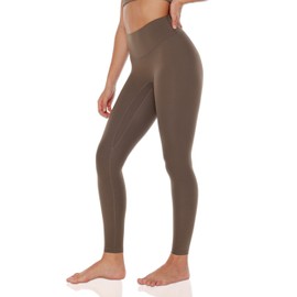 ENERBLOOM Workout Yoga Leggings for Women High Waisted Compression Pants 25"/28" Cream Feeling Tight No Front Seam Medium