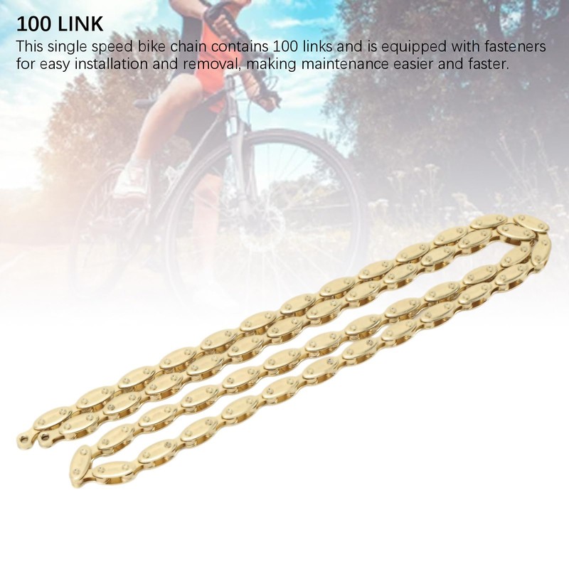 Gold Olive Bicycle Chain, High Strength 100 Link Single Speed