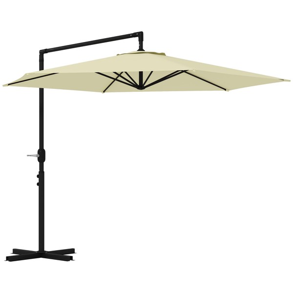 espidoo 9.5FT Cantilever Patio Umbrella: Heavy Duty Metal Frame with