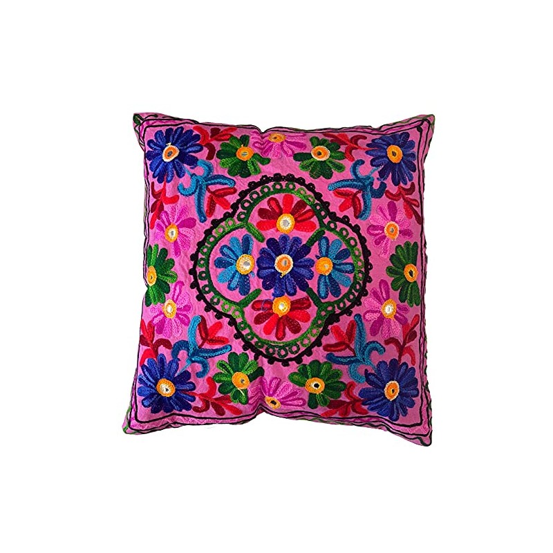 Original Kikan Suzani Multi Colour Floral Embroidery 16"x16" 40 x