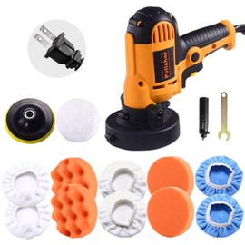 CJC Buffer Polisher - 110V 600W Variable Speed Polisher Machine - Random Orbital Polisher Buffer,For Floor,Car,Furniture,Metal for waxing and polishing with Professional Buffing and Polishing Kit