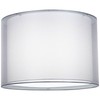 Silver and White Double Sheer Large Drum Lamp Shade 16"