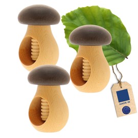 HOFMEISTER® Mushroom Nutcracker Made of Beech Wood, Handmade in Europe, Cracks Each Nut with Little Strength, Ideal for Children, Nut Shells Stay in the Cracker