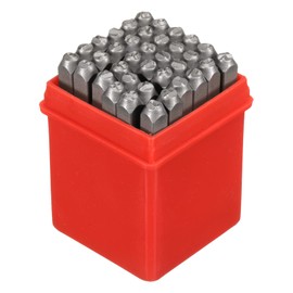 sourcing map 36pcs 0.16" (4mm) Number and Letter Stamp Set, A-Z, &,0-9 Punch Press Tool for Metal Plastic Wood Leather