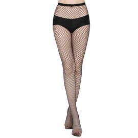 Black Omen bt011 Fishnet Tights, Black, Color, Stockings, 135 - Black - 2 - Medium Net, Free size
