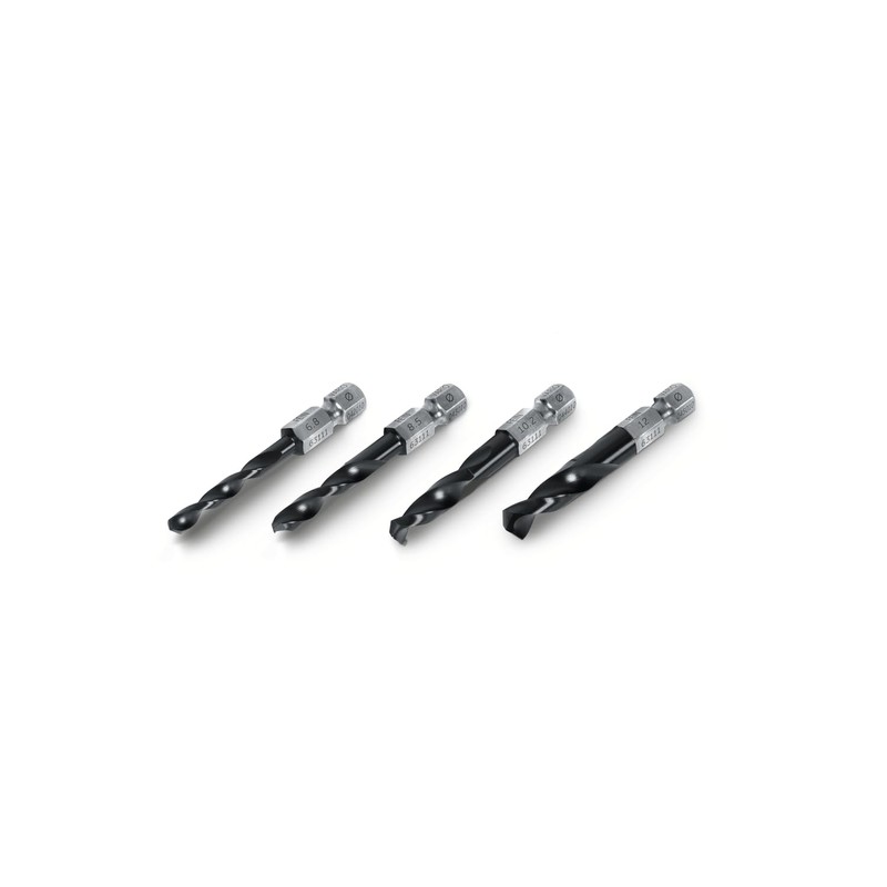FEIN Vario 4-Piece Twist Drill Bit Set with Sizes 6.8