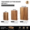 3 Pack Teak Wood Cutting Board Set for Kitchen Charcuterie