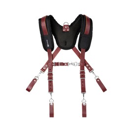 LAUTUS Leather Padded Tool Belt Suspenders w/Chest Strap| Pencil Sleeve| Comfortable & Heavy Duty | Fully Adjustable | Construction Grade |