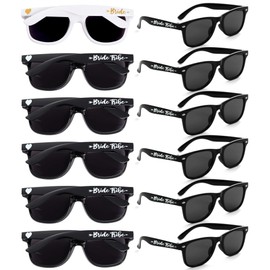 Dwenarry Bachelorette Party Favors Sunglasses Retro Black Sunglasses Bridesmaid Proposal Gifts Bride Tribe Shades Party Supplies 12 pack