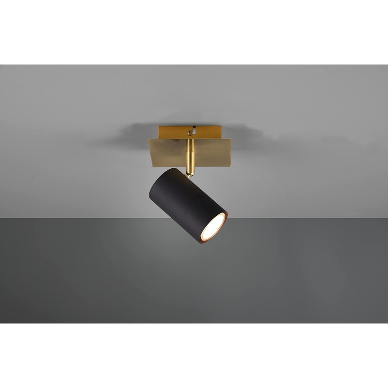 Trio Leuchten Marley 802400180 Spotlight Metal Black Matt / Brass
