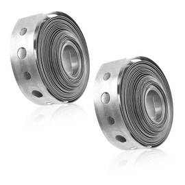 2 Rolls Galvanised Steel Band, 6 Meter x 17MM Fence Brackets Metal Fixing Strap Builders Strip with Holes for Securely Fastening Pipes
