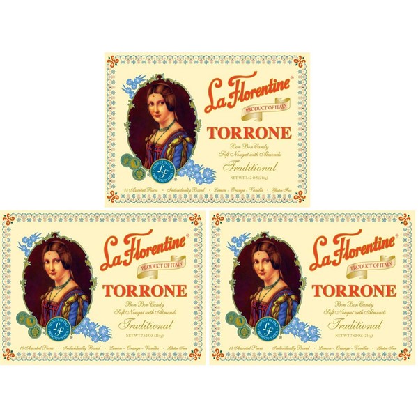 La Florentine Torrone Candy, 3 Pack of 18 Pieces