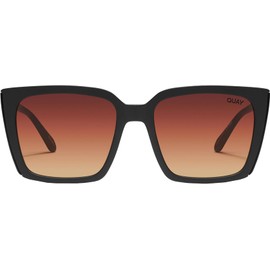 Quay Women's Front Cover Sunglasses, Matte Black/Brown Yellow, One Size