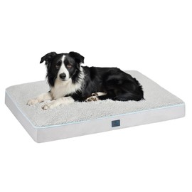 Veehoo Waterproof Dog Bed Large Size Dog-Plush Sherpa XL Washable Dog Bed with Removable Cover & Waterproof Inner Liner, Soft Fluffy Orthopedic Dog Bed for Crate with Nonslip Bottom
