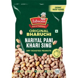 Jabsons - Bharuchi Roasted Peanuts with Coconut Flavor (Khari Sing), 400 G