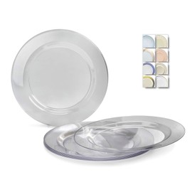 " OCCASIONS " 60 Plates Pack, Heavyweight Disposable Wedding Party Plastic Plates (10.5'' Dinner Plate, Plain White)
