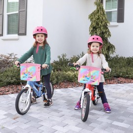 Kids Bike Basket, Bicycle Baskets Front with Straps, Pink Unicorn Bike Bags for Bicycles, Bike Scooter Accessories for Kids Girls Toddler