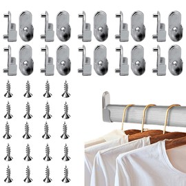 PASDUCHAS 20 PCS Oval Closet Rod Bracket, Zinc Alloy Support 15mm X 30mm, Heavy-Duty Holders with Rear Facing 5mm Pins