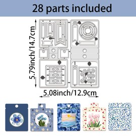BENECREAT Card Holder Cutting Dies for Card Making, Label Tag Carbon Steel Template for Paper Card Making, DIY Scrapbooking Albums, Crafts, Home Decoration