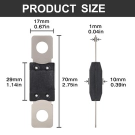 Mailfull Mega Fuse 200 A to 48 V DC Mega High Current Fuse Screw Fuse Blade Fuses Car for Cars Trucks Construction Vehicles Buses Pack of 4
