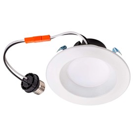 Topaz Round 4 Inch LED Recessed Retrofit Downlight, 7 W, Smooth Trim, 5CCT Selectable 2700K,3000K,3500K,4000K,5000K, White