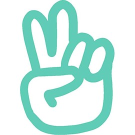 Peace Sign Hand Vinyl Decal - 5 Inches - for Cars, Trucks, Windows, Laptops, Tablets - Outdoor-Grade 2.5mil Thick Vinyl - Mint