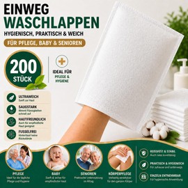 200 Disposable Wash Cloths Ultra Soft - Non-Woven Fabric Padded - For Medical Care and Hygiene - White - Le Pro des Medical