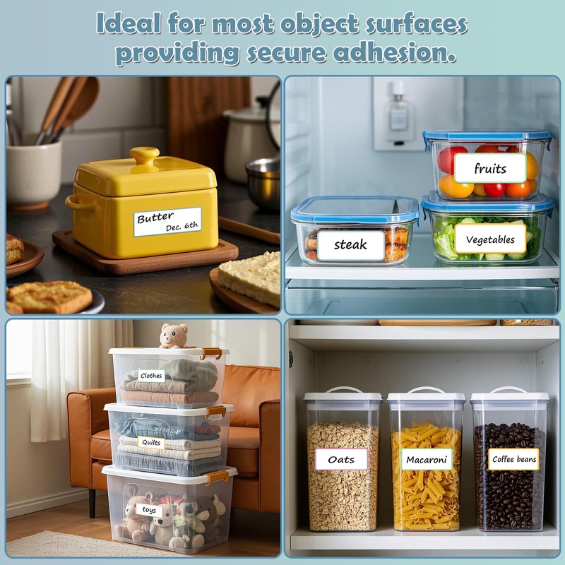 PPB Dry Erase Labels Sticky Notes for Containers, Reusable Waterproof