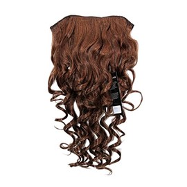 WIG ME UP - H9503-340B Clip-in Hairpiece with 7 Clips, 3/4 Wig Brown 50 cm Curly Hair Extension Wig