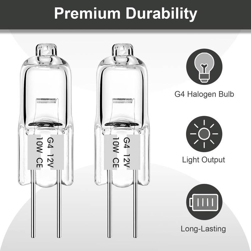 meillyocean W10886919 Oven Light Bulb, G4 Base, 10W 12V Halogen,