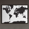 Large A1 White & Black Map of the World Travel