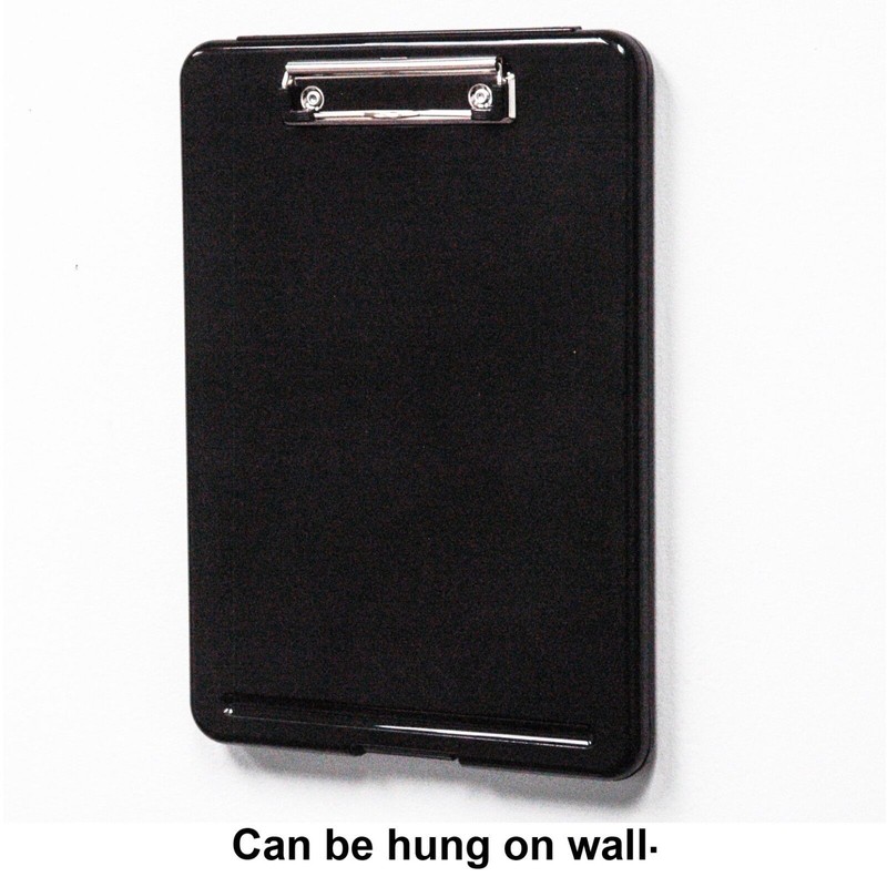 Business Source 37513 Clipboard With Storage, Black Plastic, 13-3/8 x