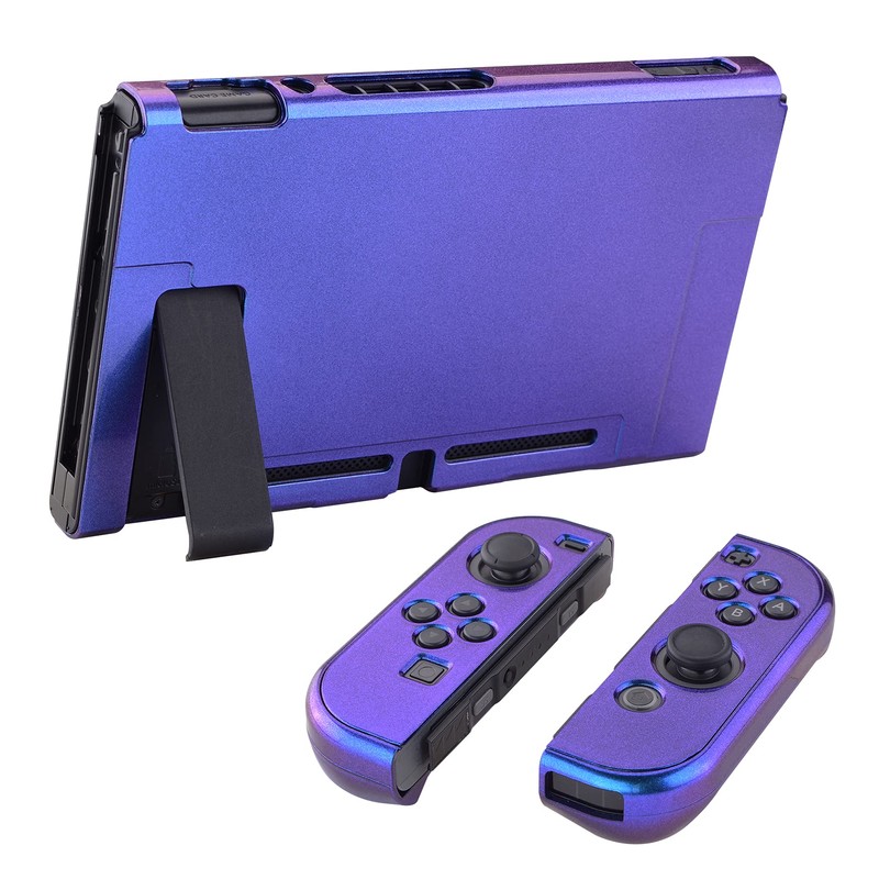 eXtremeRate Glossy Back Cover for PlayVital Switch Console, NS Joycon