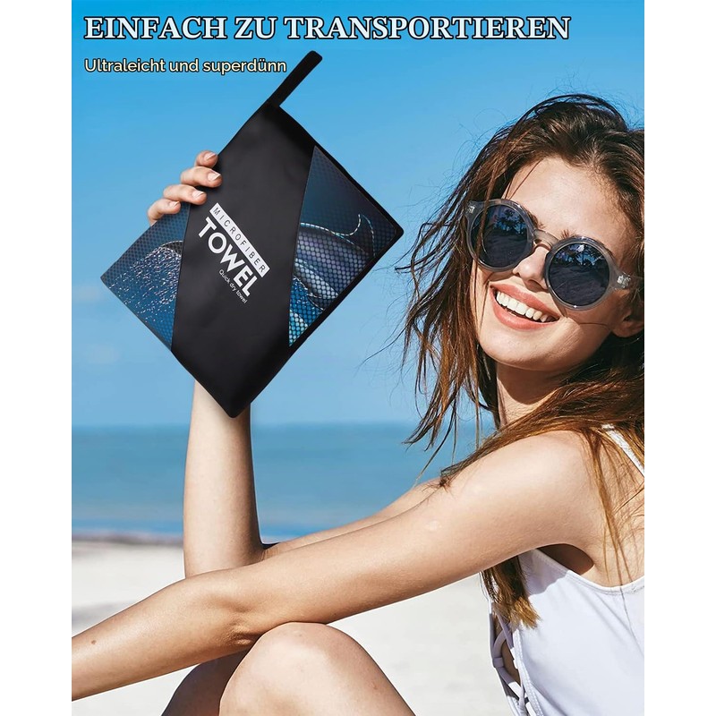 Zomer Beach Towel Large 90 x 180 cm Quick-Drying Microfibre