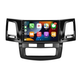 Android 14 Car Stereo for Toyota Fortuner Hilux 2005-2014, 9 inch Touch Screen Radio Head Unit Replacement with Wireless CarPlay Android Auto GPS/FM/WiFi/SWC/AHD Backup Camera/Mirror Link/Mic/