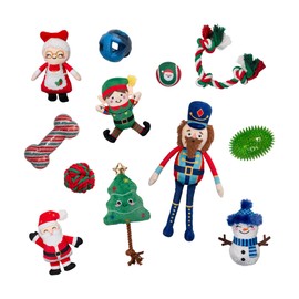 Fringe Studio Advent Calendar Plush Dog Toys, Have Yourself A Furry Little Christmas, 12 Piece Set, PetShop Collection (631019)