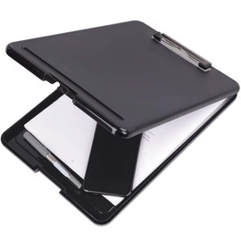 Tiardey Nursing Clipboard with Storage Lightweight Writing Clipboard with Compartment Organiser for Sales Coach, School, Office - Black