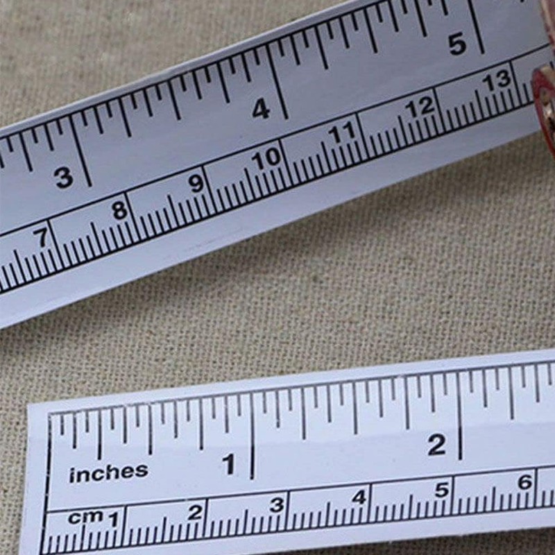 1Pc White Self-Adhesive Measuring Tape, Double Scale Stick on Workbench