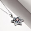 POPLYKE Star of David Necklace Sterling Silver Hebrew Chai (Life)