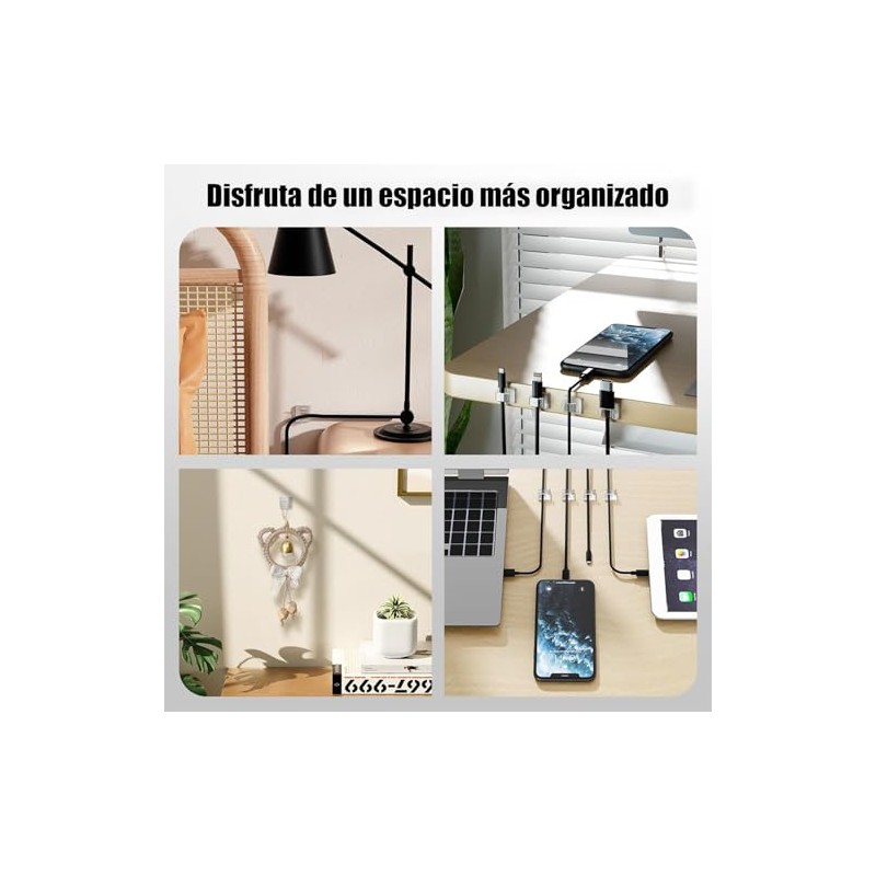 Organizador de Cables con Clips Adhesivos-kit