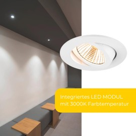 SLV New Tria 68 Recessed Ceiling Light, 3000 K, 60°, IP 20, Round, White