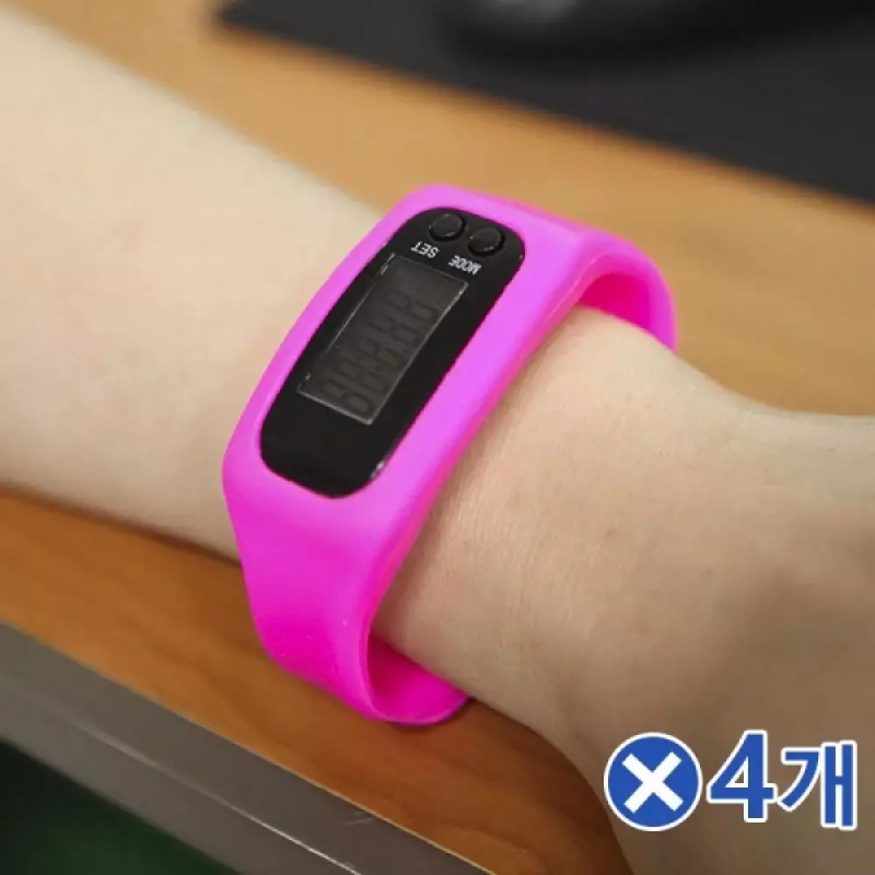 걸음 측정 칼로리 손목시계-색상랜덤x4개 활동량계 Step Pedometer Calorie Wrist Watch