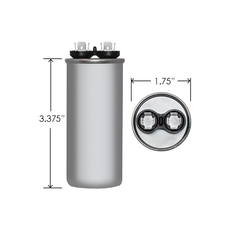 97F5276-60 uf MFD 370 Volt VAC - Round Run Capacitor